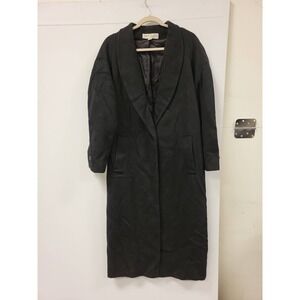 Paul et Duffier Womens Coat Size 10‎ Black Wool Blend Long Overcoat Outerwear